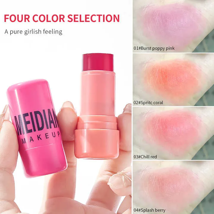 ماكياج أحمر خدود نباتي مرطب يدوم طويلاً 4  Moisturizing Long Lasting Blush Makeup