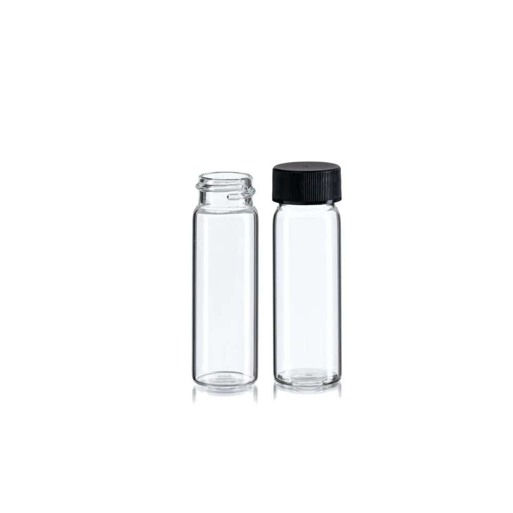 100 Mini Clear Glass Vial Bottles Cap 2 3/16 Tall 6 mL Gold Panning Prospecting