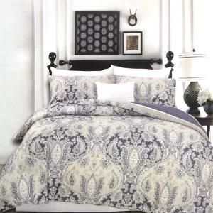 250TC Cotton Reversible Quilt Cover Set | Elizabeth | Queen