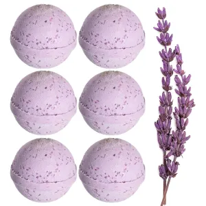 6 Pc Natural Bath Bombs Lavender Scent Fragrance Bubble Spa Fizzy Fizzies Soak