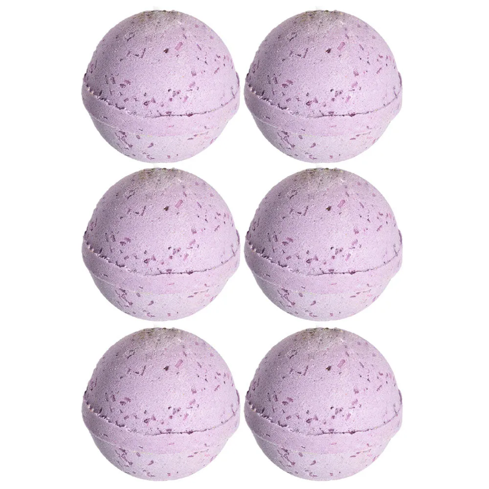 6 Pc Natural Bath Bombs Lavender Scent Fragrance Bubble Spa Fizzy Fizzies Soak