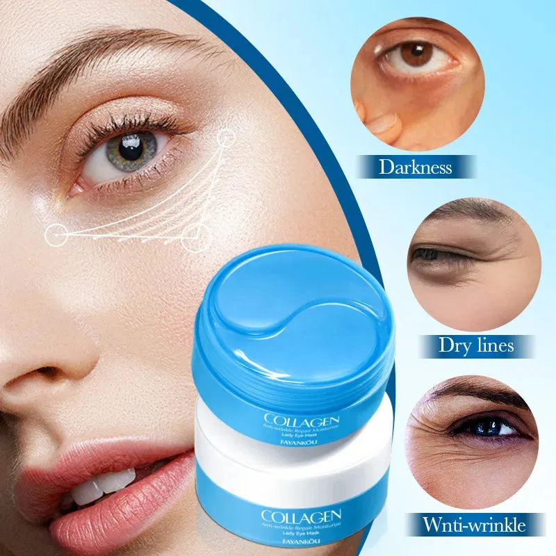 60 Piece Crystal Collagen Eye Mask Anti Dark Circles Remove Bags Firming Moisturizing Patches Gel Pads Skin Care