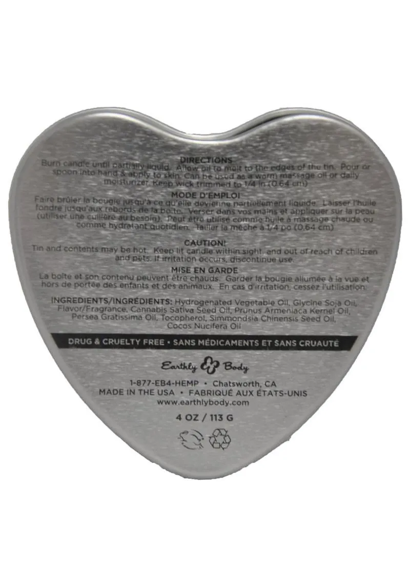 Earthly Body Heart-Shaped Hemp Seed Edible Massage Candle Mango