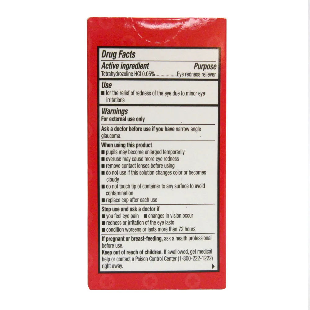 Redness Reliever Eye Drops Lubricant 0.5oz Calms Irritation Relief Moisturize